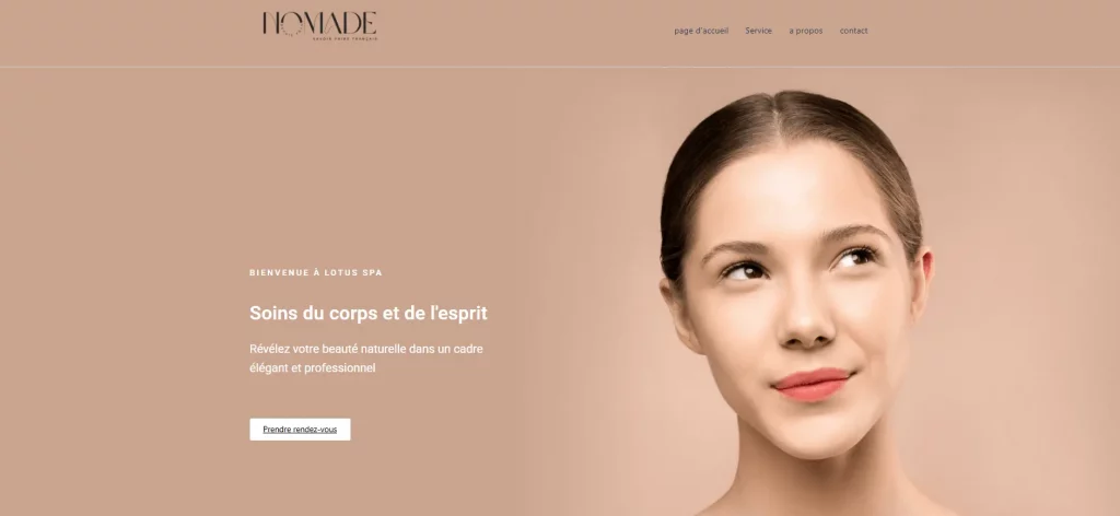 Service Maquette de conception de site vitrine sur mesure pour institut de beauté